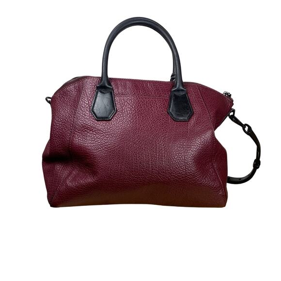 Michael Kors Campbell Large Burgundy Merlot Satchel Leather Shoulder Bag - Picture 2 of 15